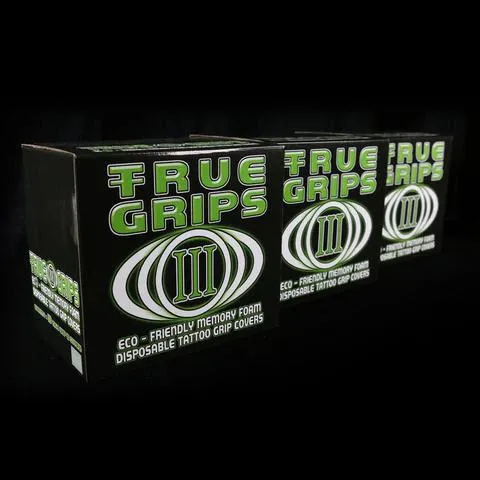 True Grips III Memory Foam Disposable Grip Cover Grey Box of 18 True Tubes Male Sex Toys