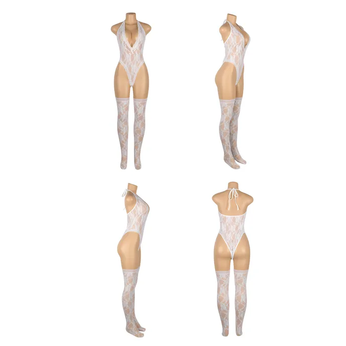 FLIRT Female Sex Toys Body sexy de encaje con medias
