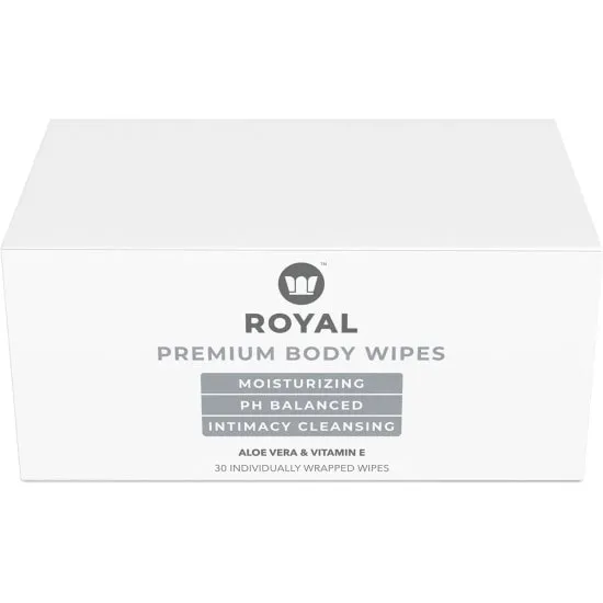 Vibrators Royal Condom Intimacy Cleansing Wipes 30ct Royal Intimacy